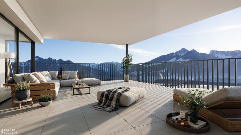 Appartement de standing neuf de 3.5 p. avec vue panoramique sur les montagnes à La Tour-de-Trême -  Bild 2