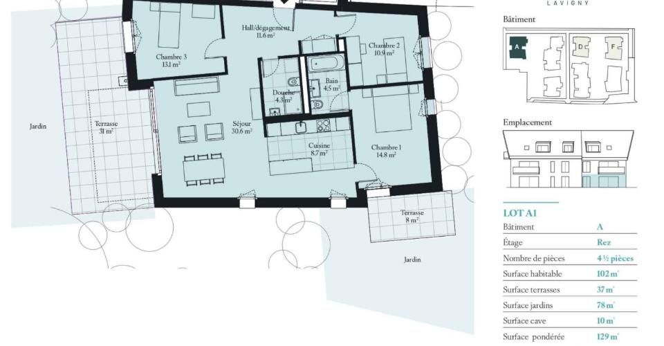 Nouvelle promotion : Appartement de 4.5 pièces avec terrasse et jardin - Appartement 4.5 pièces - image - 9