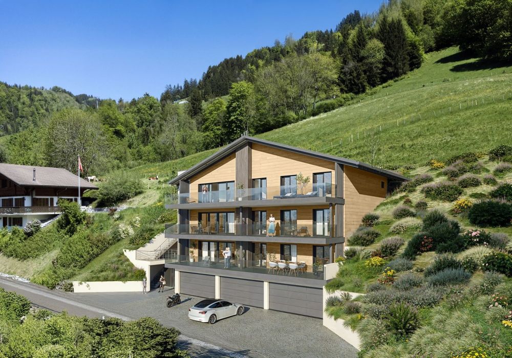 Charmey – Magnifique appartement neuf de 4,5 pièces avec vue et grande terrasse -  Bild 1
