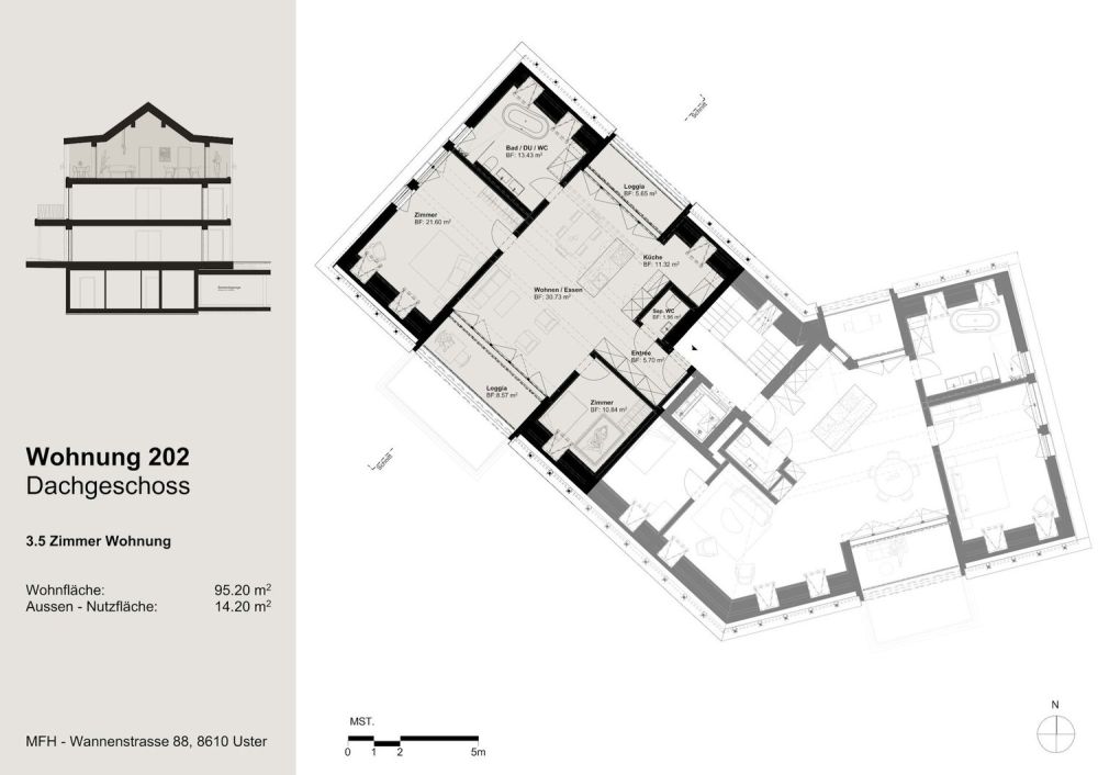 3½-Zimmer-Dachwohnungen an traumhafter Lage am Greifensee - Wohnung 202