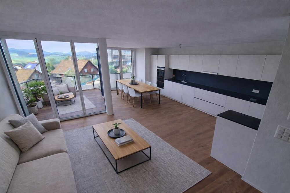 Moderne 5.5-Zimmer-Maisonette-Wohnung mit Aussicht in Hirzel - ChatGPT_Wohnen_Kueche.png