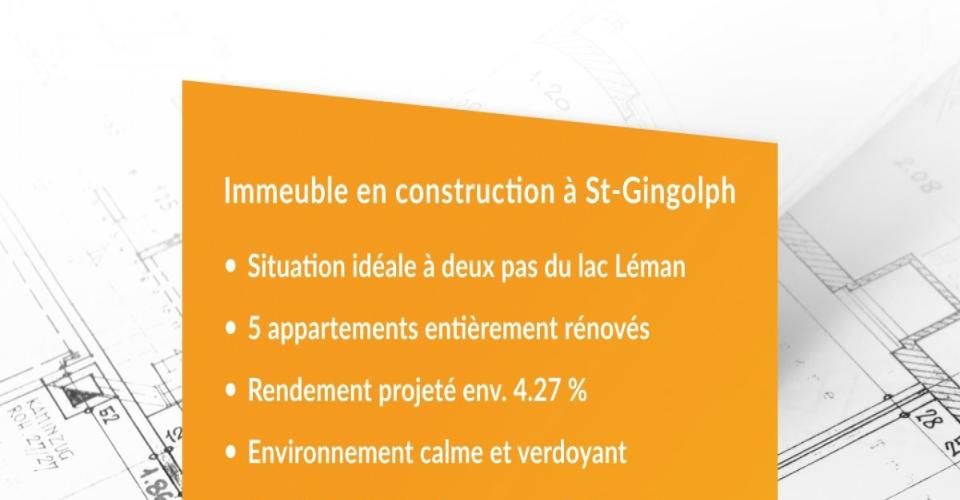Immeuble de 5 appartements à St-Gingolph (REN. projeté: env. 4.27%) - Immeuble résidentiel 10 pièces - image - 1