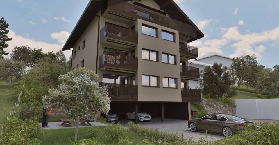 Magnifique appartement neuf de 4½ au rez supérieur avec 2 balcons, jardin privatif et vue dégagée - Appartement 4.5 pièces - image - 2