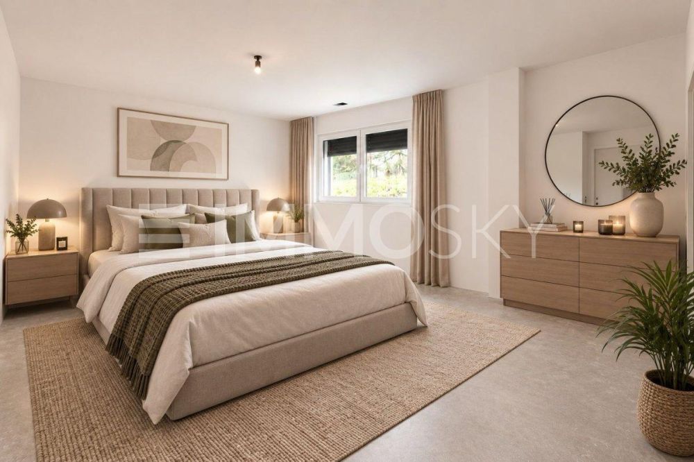 Chailly : Projet neuf : appartement 3.5 en rez-de-jardin - Chambre spacieuse (projection Homestaging)