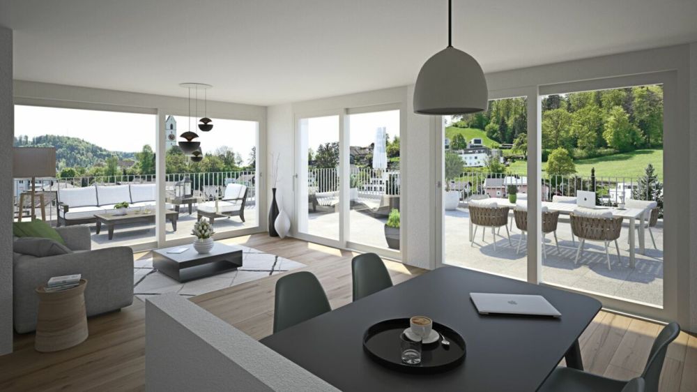 Attikawohnung mit grosser Terrasse und schöner Weitsicht - Attikawohnung