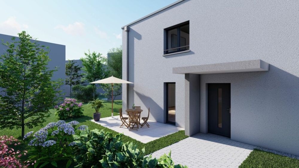 5 1/2-Zimmer Doppeleinfamilienhaus in ländlicher Umgebung - Sitzplatz Nordwest