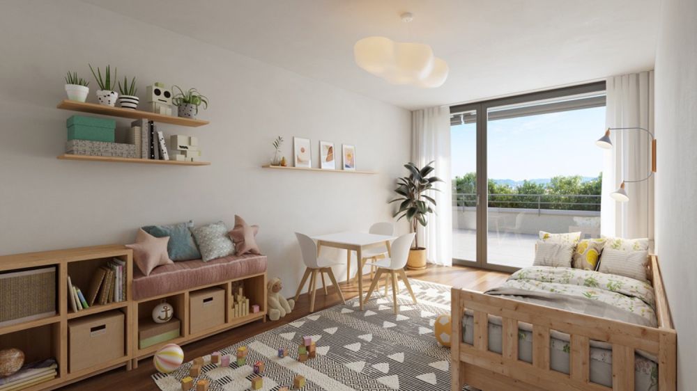 Exklusive Attikawohnung mit grosser Terrasse und Panorama-Weitblick - INNENVISUALISIERUNG