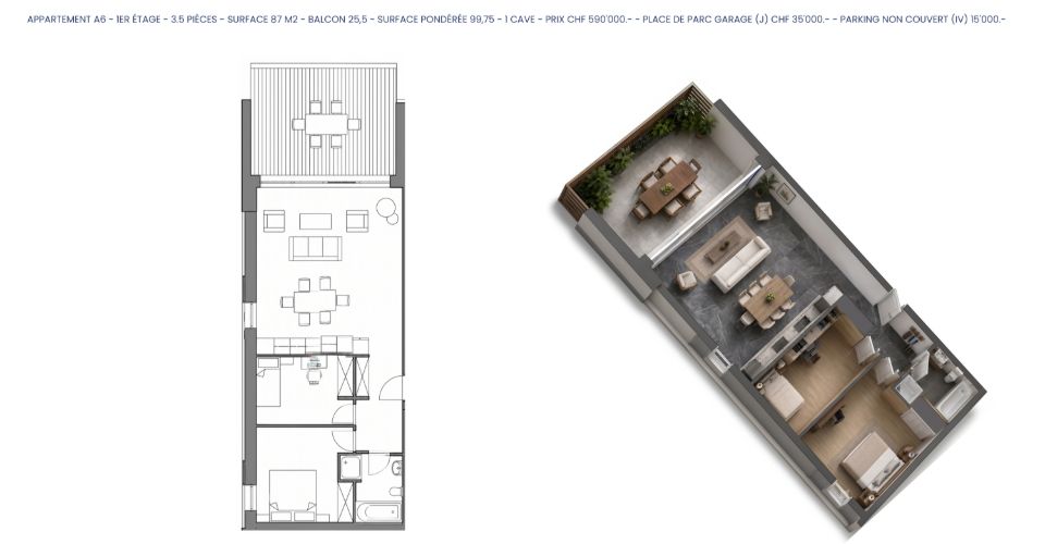Saxon Casino - Appartement 3.5 pièces - image - 8