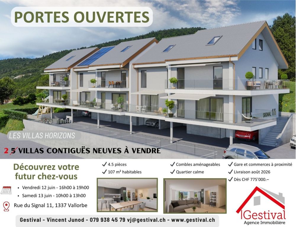 Villa contigüe à Vallorbe - Promotion Villas Horizons -  Bild 1
