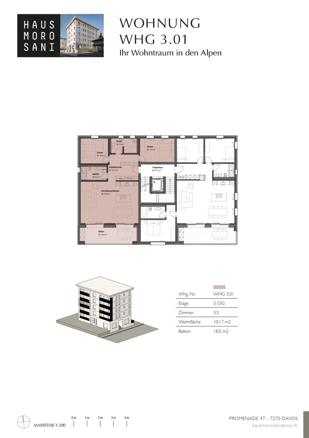 3 1/2-ZW NEUBAU HAUS MOROSANI, NR. 3.01 (Zweitwohnung) - Grundriss Morosani Wohnung WHG 3.01_page-0001