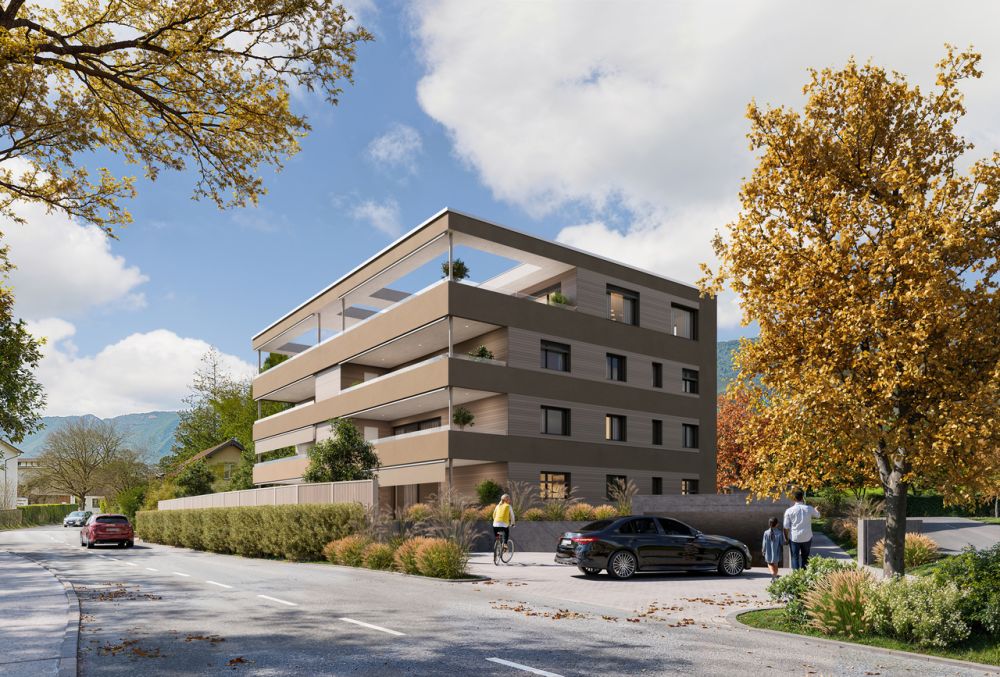 4.5 Zimmer-Wohnung (D) im 1.OG, mit 144 m2 Netto-Wohnfläche und 29.5m2 Balkon - Aussenansicht