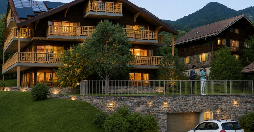 Chalet de charme, terrasse Sud 44 m² et vue alpine dégagée _ LOT 1 : Un 3.5 Pièces Rare - Appartement 3.5 pièces - image - 7