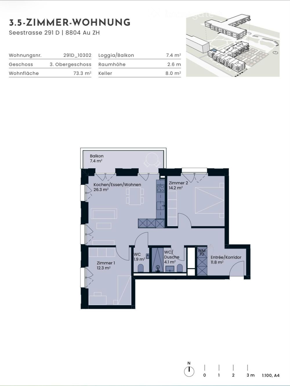 Erstbezug 3.5-Zimmer-Wohnung mit Seeblick in Au ZH – Neubau 2026 -  Bild 2