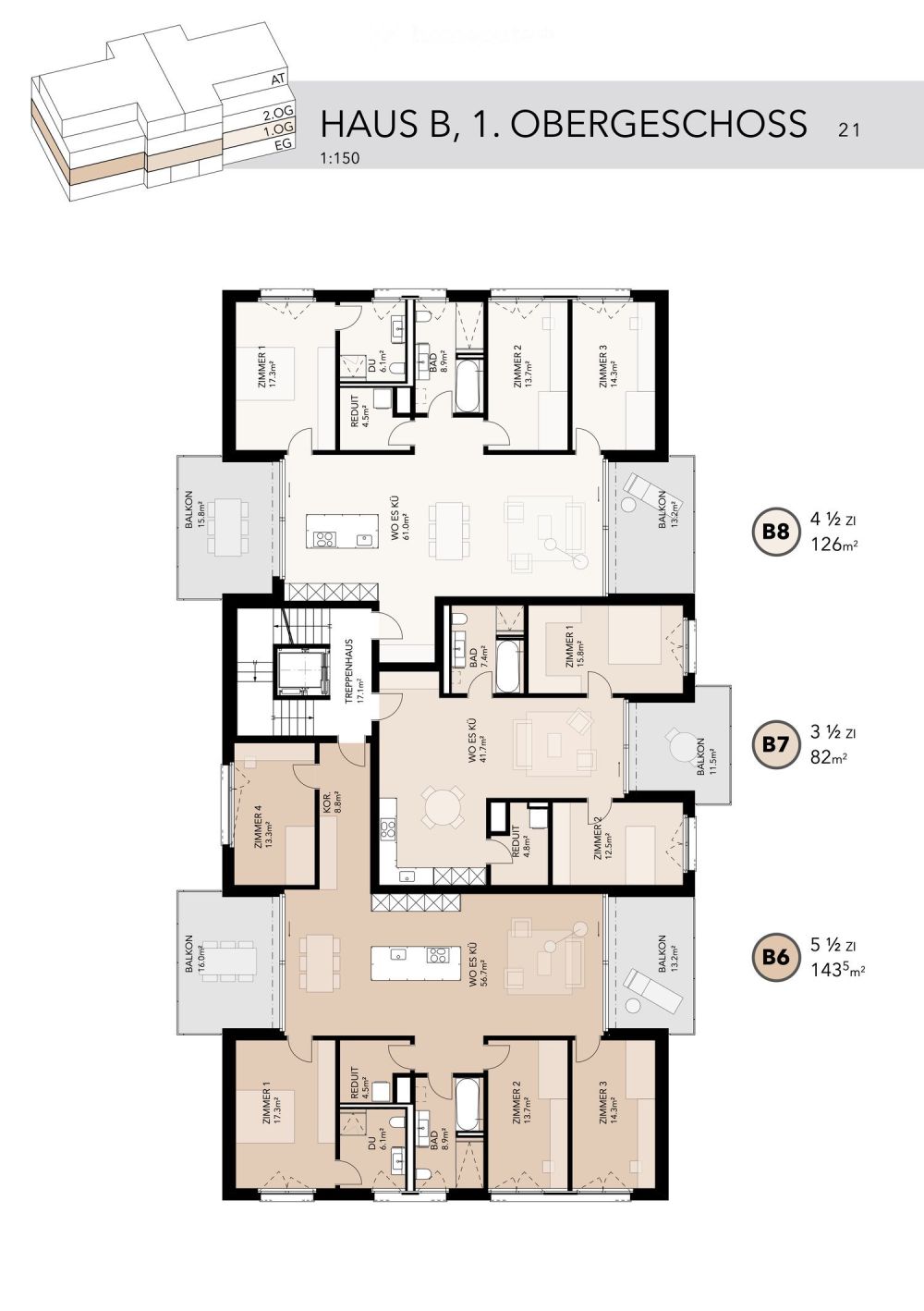 Moderne 3.5-Zimmer-Neubauwohnung in Hombrechtikon -  Bild 6