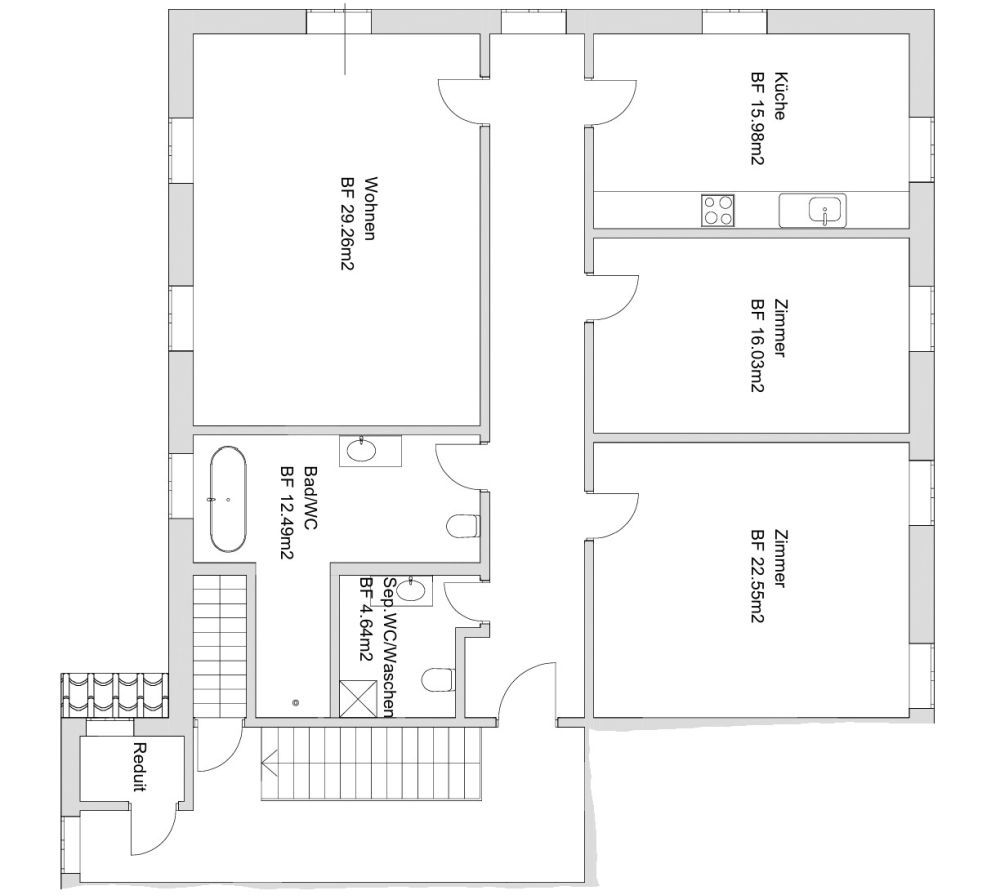 Erstvermietung nach Totalsanierung – Helle 3-Zimmer-Wohnung im Obergeschoss -  Bild 5