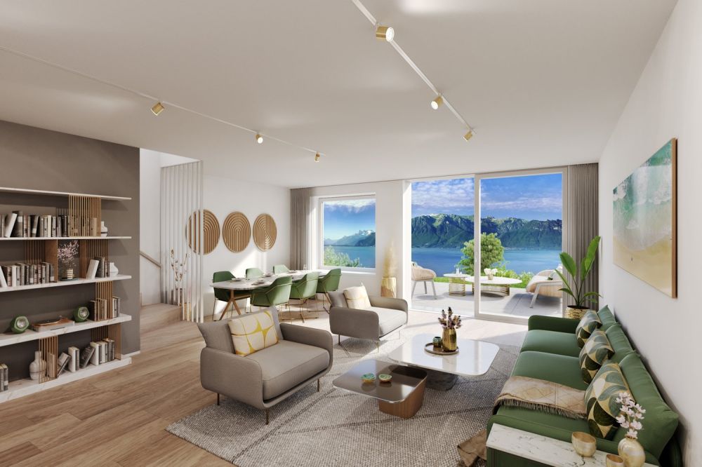 In der Nähe von Vevey, neues Projekt von 3 Villen mit 5.5 Zimmern - Panoramablick -  Bild 5