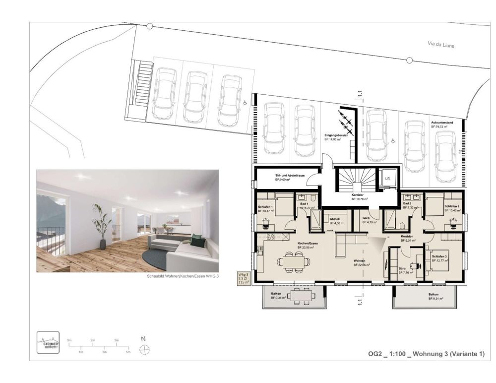 Moderne 2.5-Zimmer-Dachwohnung mit Bergblick in Scuol -  Bild 11