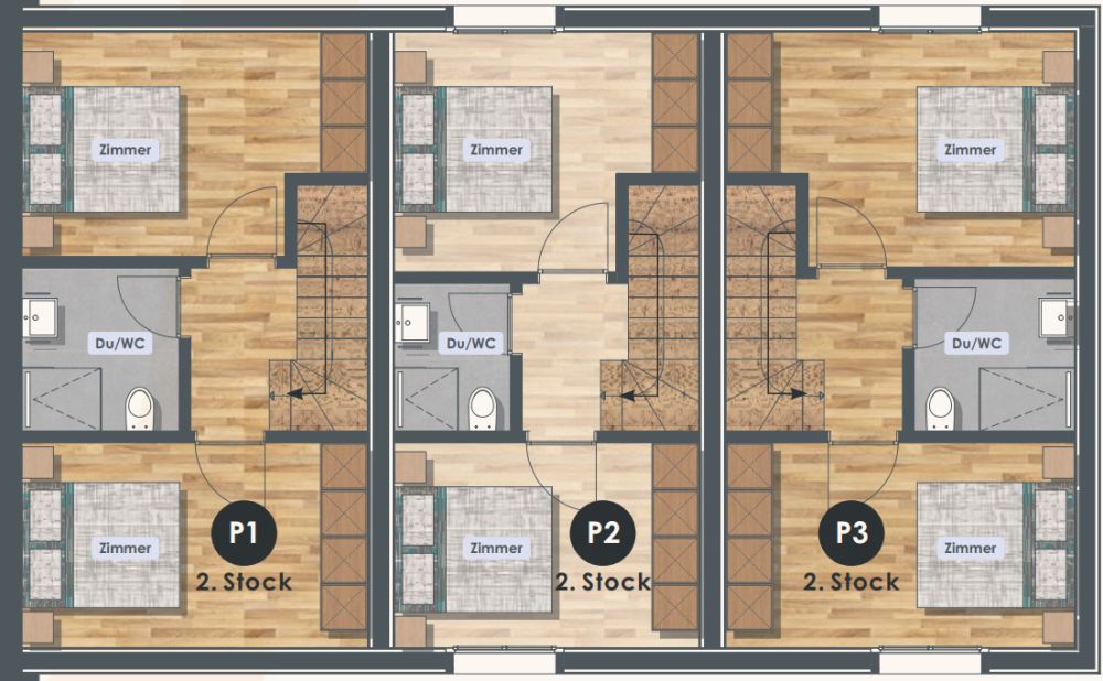 Primavera - 4.5 Maisonettewohnung Süd / West (P1 / P2 /P3) - Bild 6
