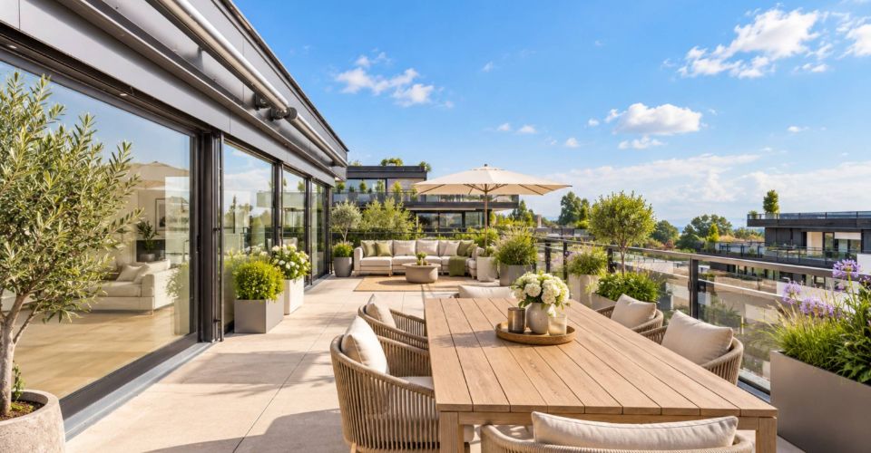 Attique neuf et moderne avec une terrasse rooftop de 95m2 - Attique 4.5 pièces - image - 1