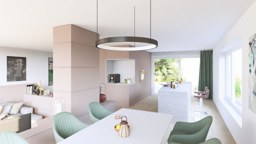Neubauprojekt Allmendgasse mit vier 7.5-Zimmer-Doppelhäuser (Haus D) - Visualisierung