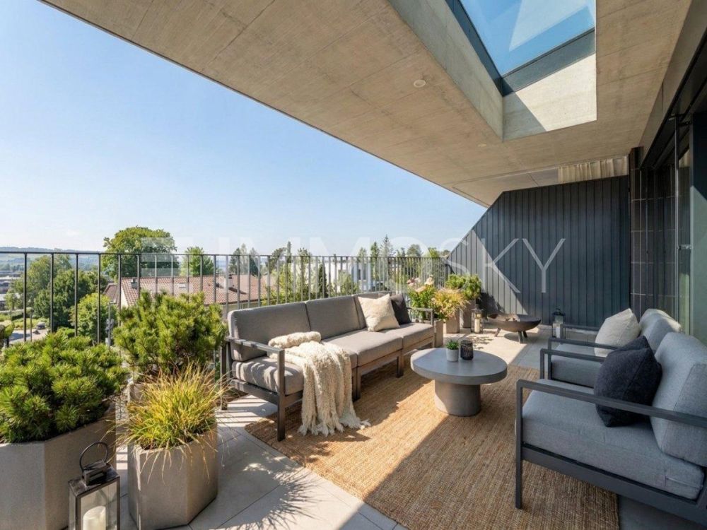Einmalige Attikaresidenz mit faszinierender Aussicht - Aussicht vom Feinsten mit gemütlicher Lounge