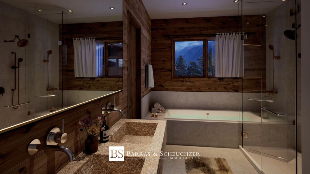 Élégant chalet neuf de 4.5 pièces en résidence principale - Salle de bain