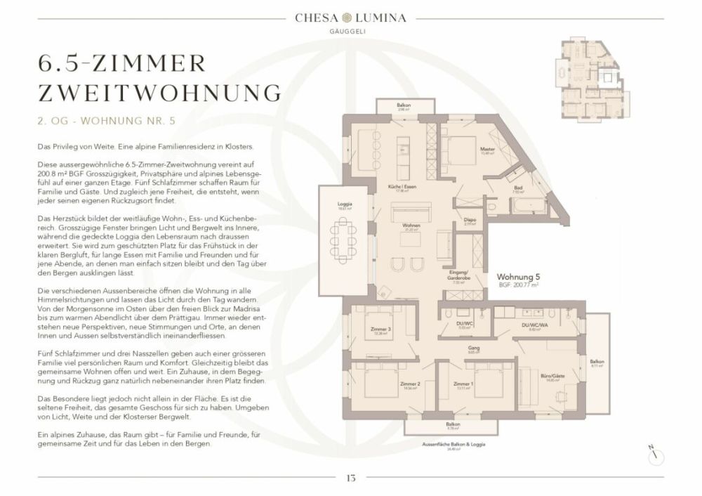 6.5 Zimmerwohnung, Exklusiv mit Panoramablick -  Bild 9