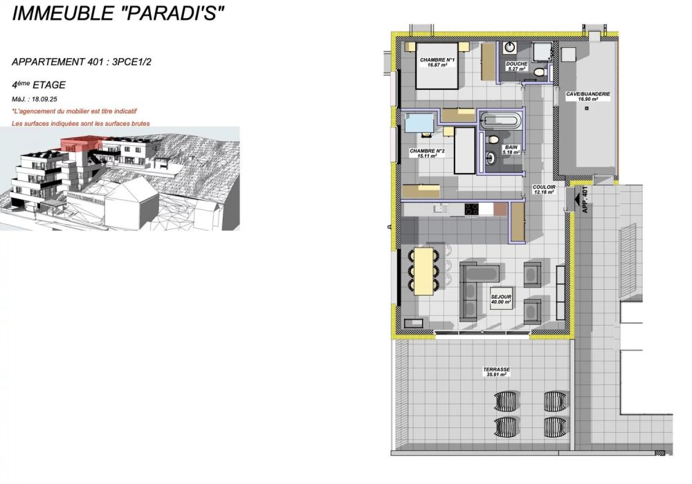 3.5 pièces attique - Promotion de standing à Salins ! - Bild 4