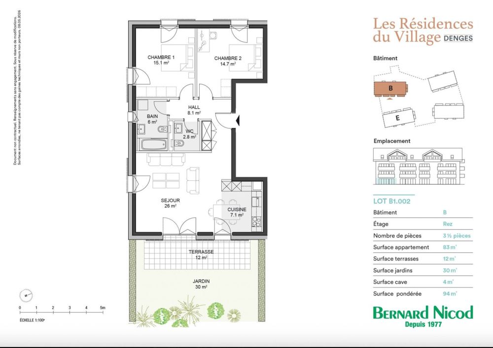 Denges - Appartement 3,5 pièces de 94 m² avec un jardin de 30 m² -  Bild 8