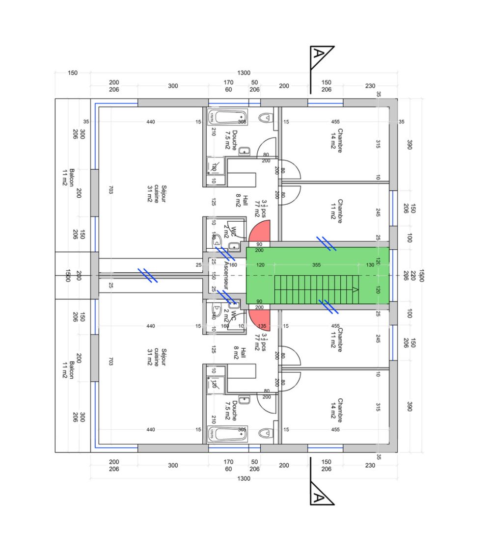 Salgesch immeuble de 8 appartements avec permis de construire en force - 1er étage