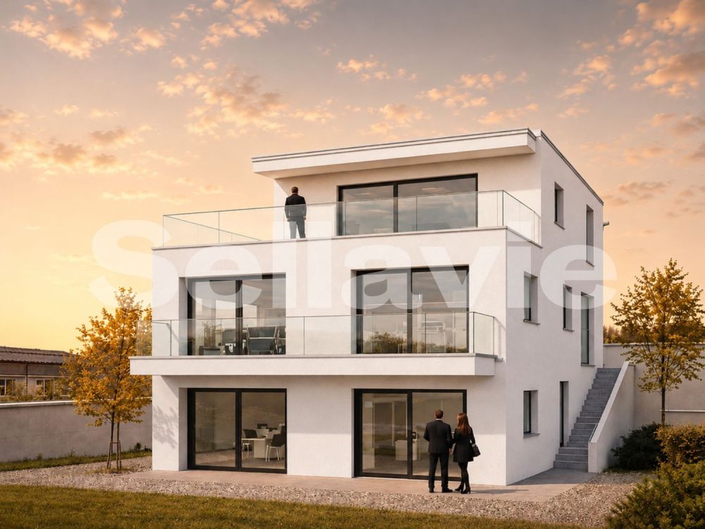 HOFSTETTEN-FLÜH: Exklusives Neubau Domizil mit Panorama Wolkenblick! -  Bild 1