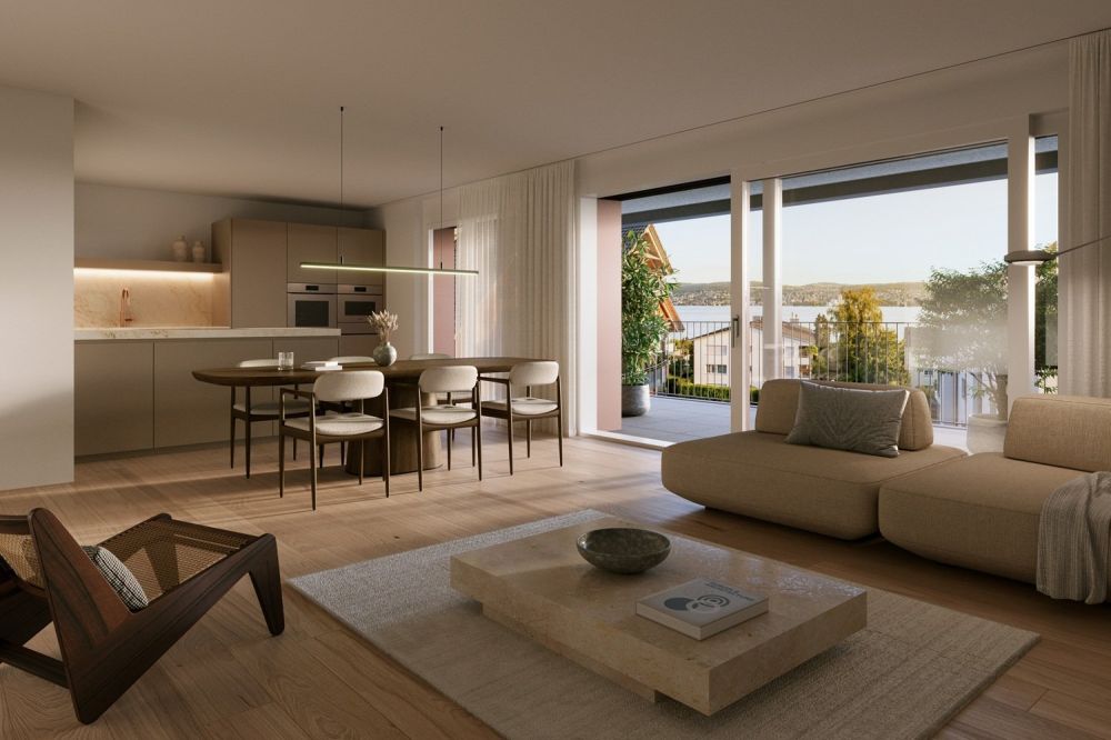 Neubau 5.5 Zimmer-Dachwohnung mit Seesicht - être Wohn-/Essbereich