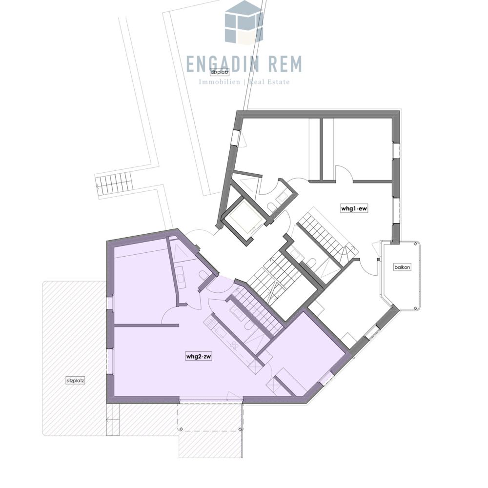 4.5-Zimmer-Zweitwohnung - die Maisonette-Oase - Maisonette-Wohnung Nr. 2, Obergeschoss / Duplex flat no. 2 / upper floor / appartamento duplex n. 2 / primo piano