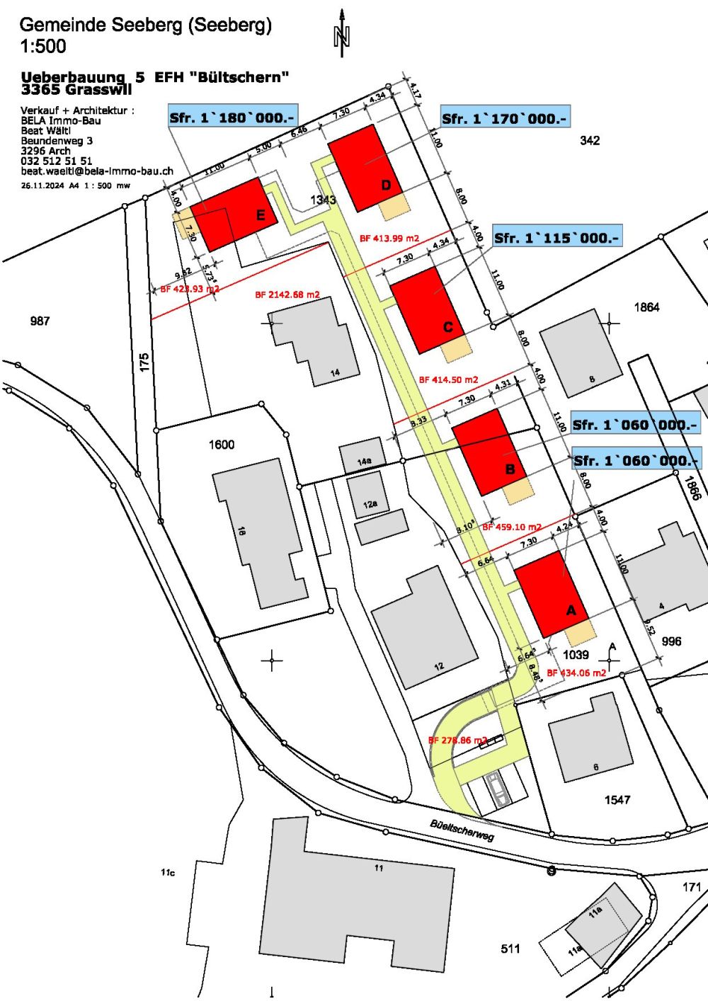 Neubau von 5 EFH mit inkl. je 2 Einstellhallenplätze ab1'060'000 Sfr. -  Bild 4