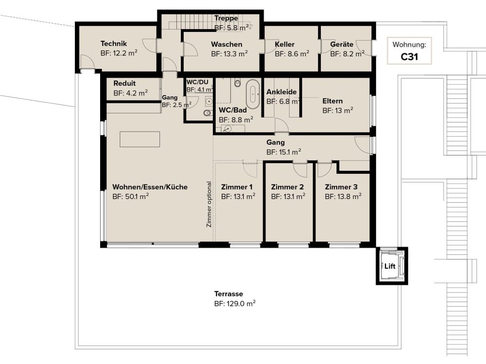 Exklusive Terrassenwohnung mit Dachterrasse und Weitblick -  Bild 11