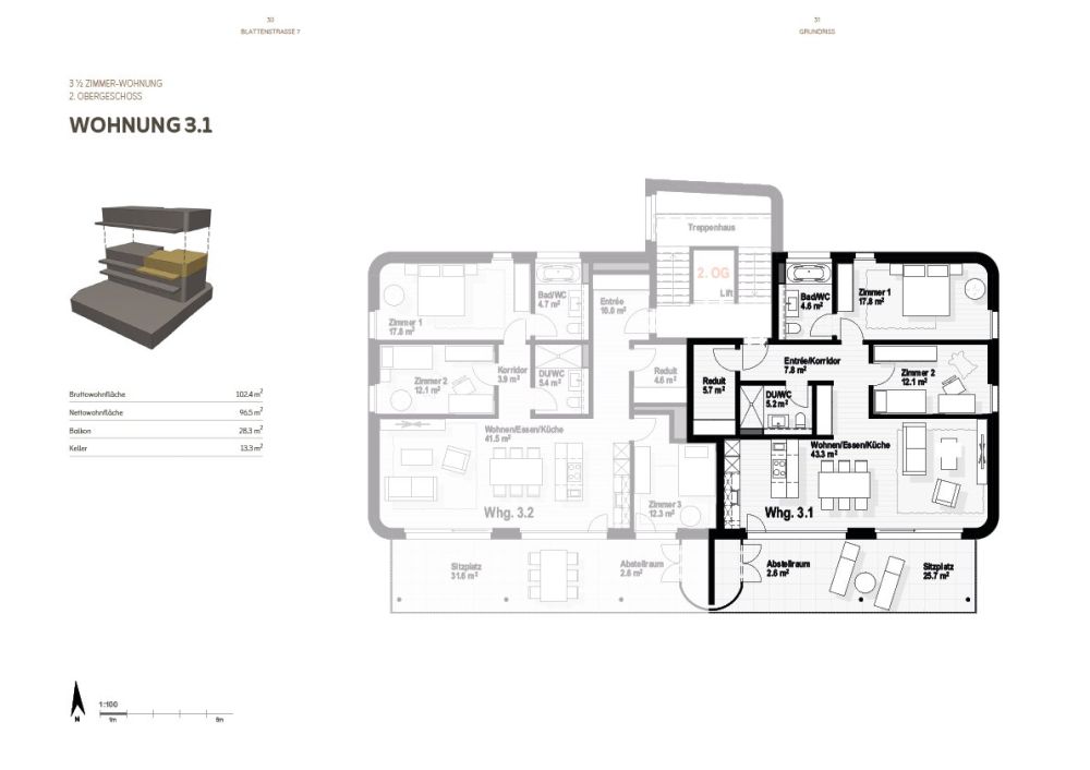GROSSE 3 1/2-ZIMMER WOHNUNG, PARTIELLE SEESICHT, SONNIG, RUHIG, MITTEN IM DORF - Bild 4