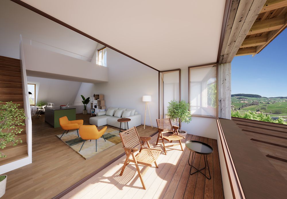 3.5-Zimmer-Triplexwohnung mit Atelier und zwei Aussenräumen -  Bild 6