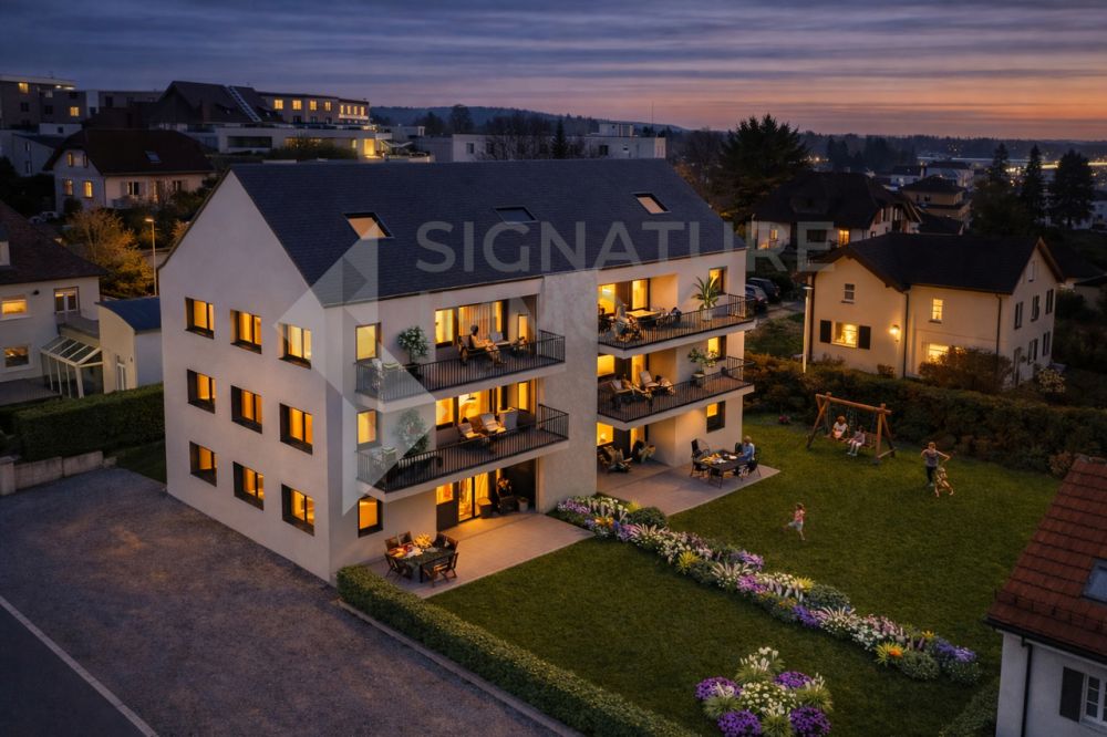 Volumes exceptionnels, superbe appartement avec galerie! - Ext Nuit Face Jardin