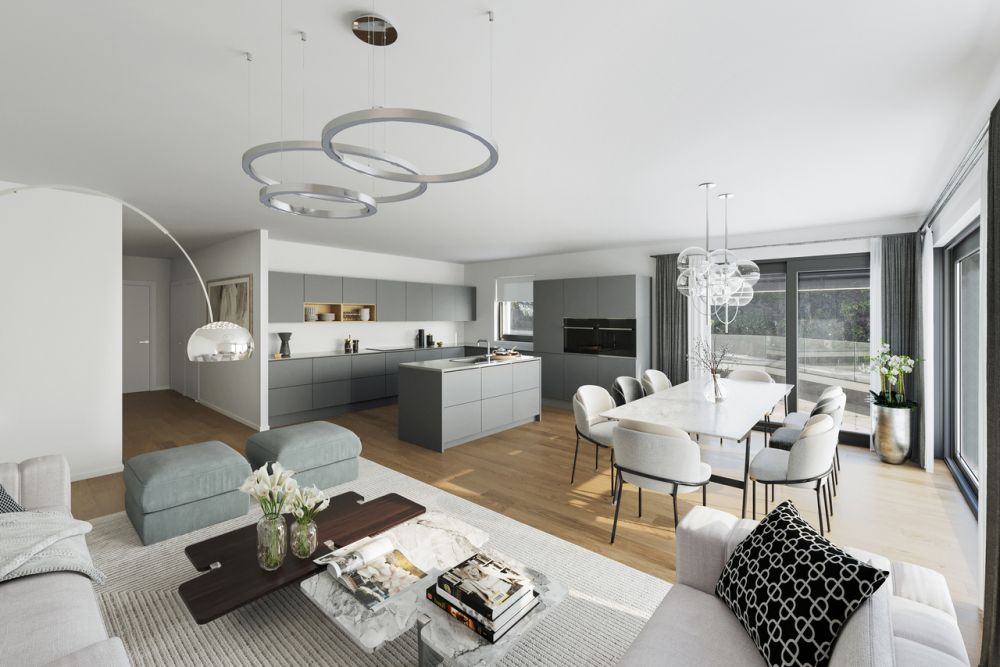 Gravelone - Magnifique appartement 5.5 avec superbe vue - Proposition d'aménagement / Vorschlag für die Einrichtung / Layout proposal