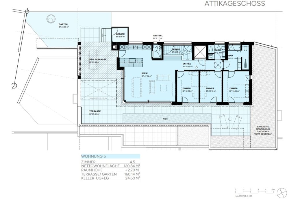 4.5-Zimmer-Attikawohnung (Nr. 5) -  Bild 5