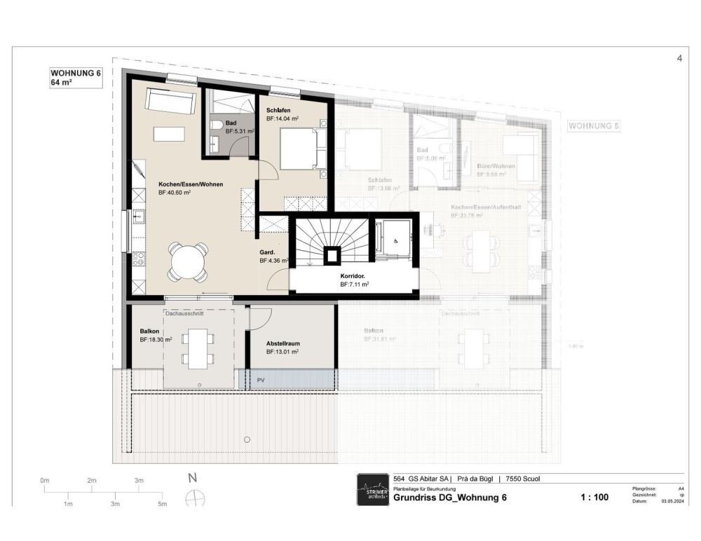 Moderne 2.5-Zimmer-Dachwohnung mit Bergblick in Scuol -  Bild 10