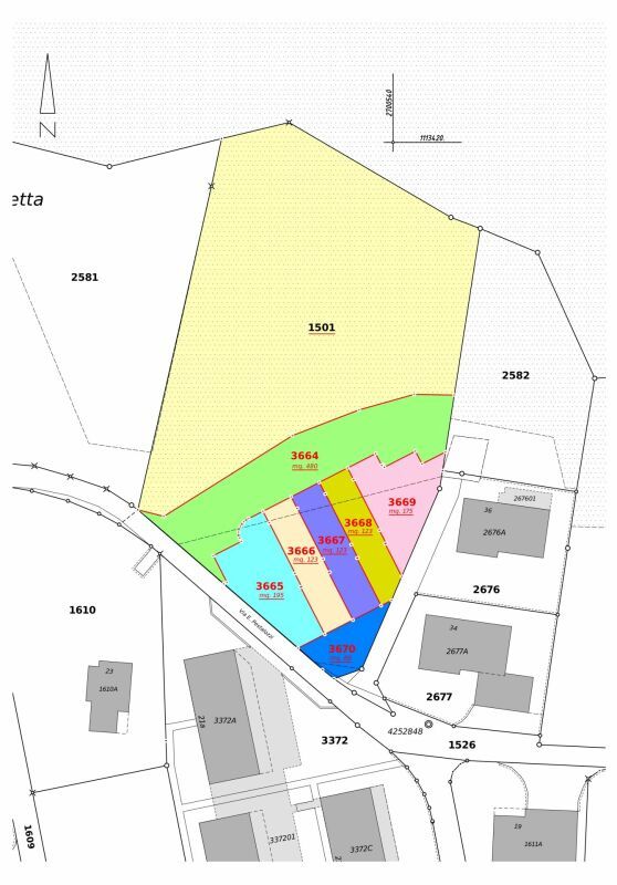 Residenza "AL VIGNETO" - Doppeleinfamilienhaushälfte mit 4½ Zimmer - Parzellenplan / Mappa catastale
