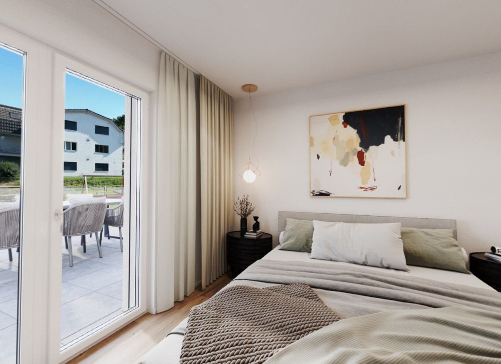 3.5 Z.-Attika-Wohnung (E), 93m2 Netto Wohnfläche, 86m2 Terrasse - Schlafen