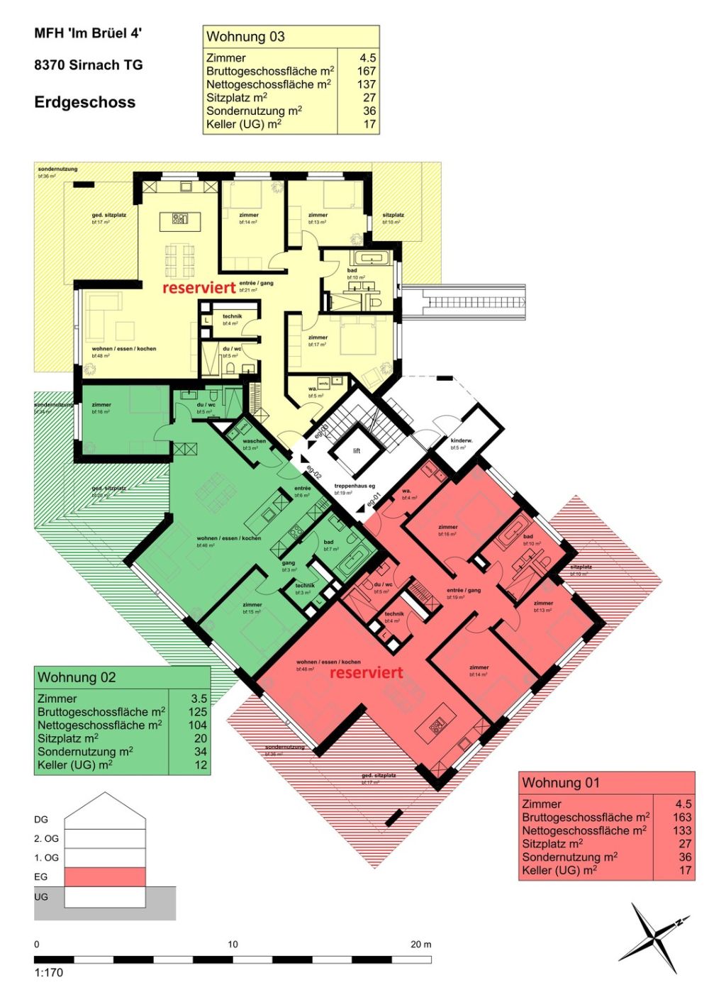 Neubau Eigentumswohnungen "Sonnenfeld" Im Brüel 4, Sirnach - Erdgeschoss
