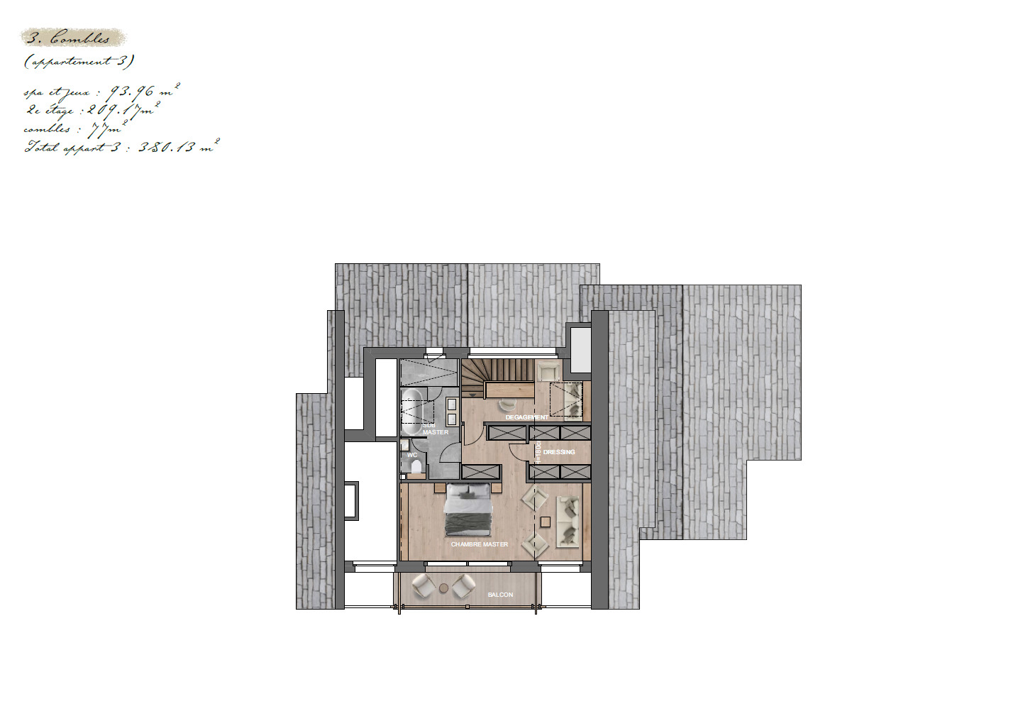 GENTIANES  ETAGE DUPEX COMBLES - plan combles