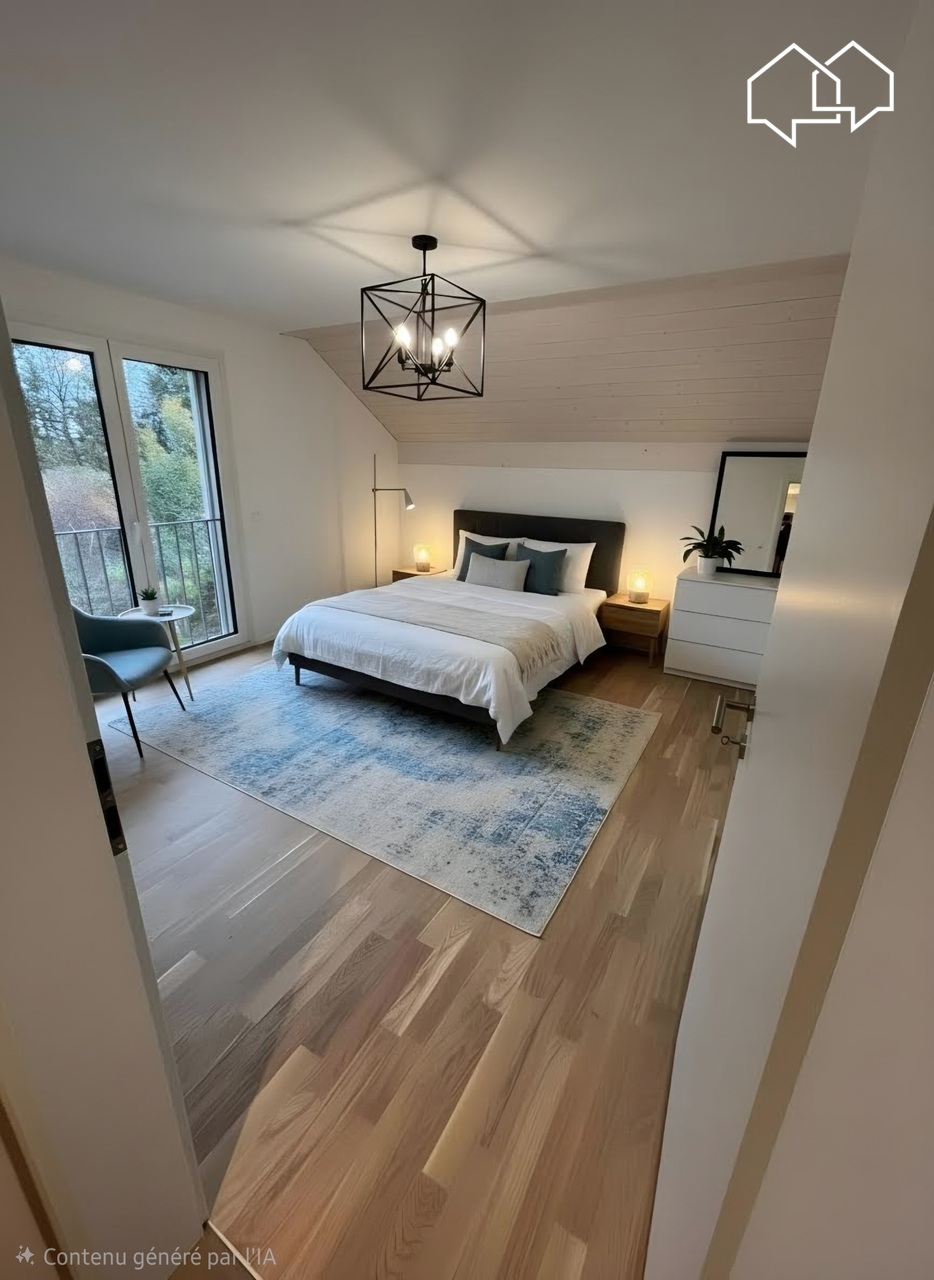 Appartement neuf de 3.5pces en duplex - Image meublée virtuellement