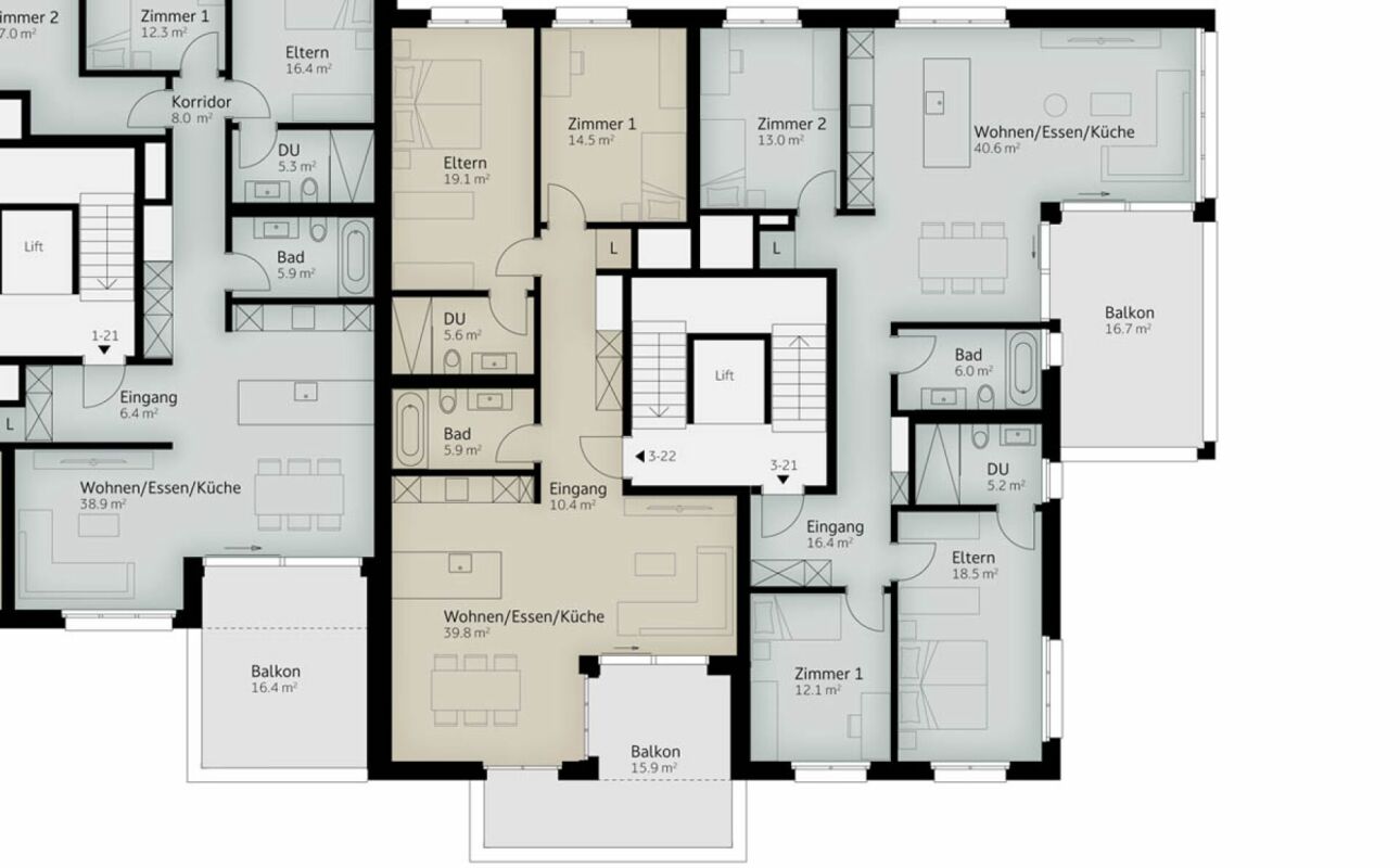 Neubauprojekt | 118 m² | 3.5-Zi.-Wohnung | 2. OG | Erstbezug - Visualisierungen