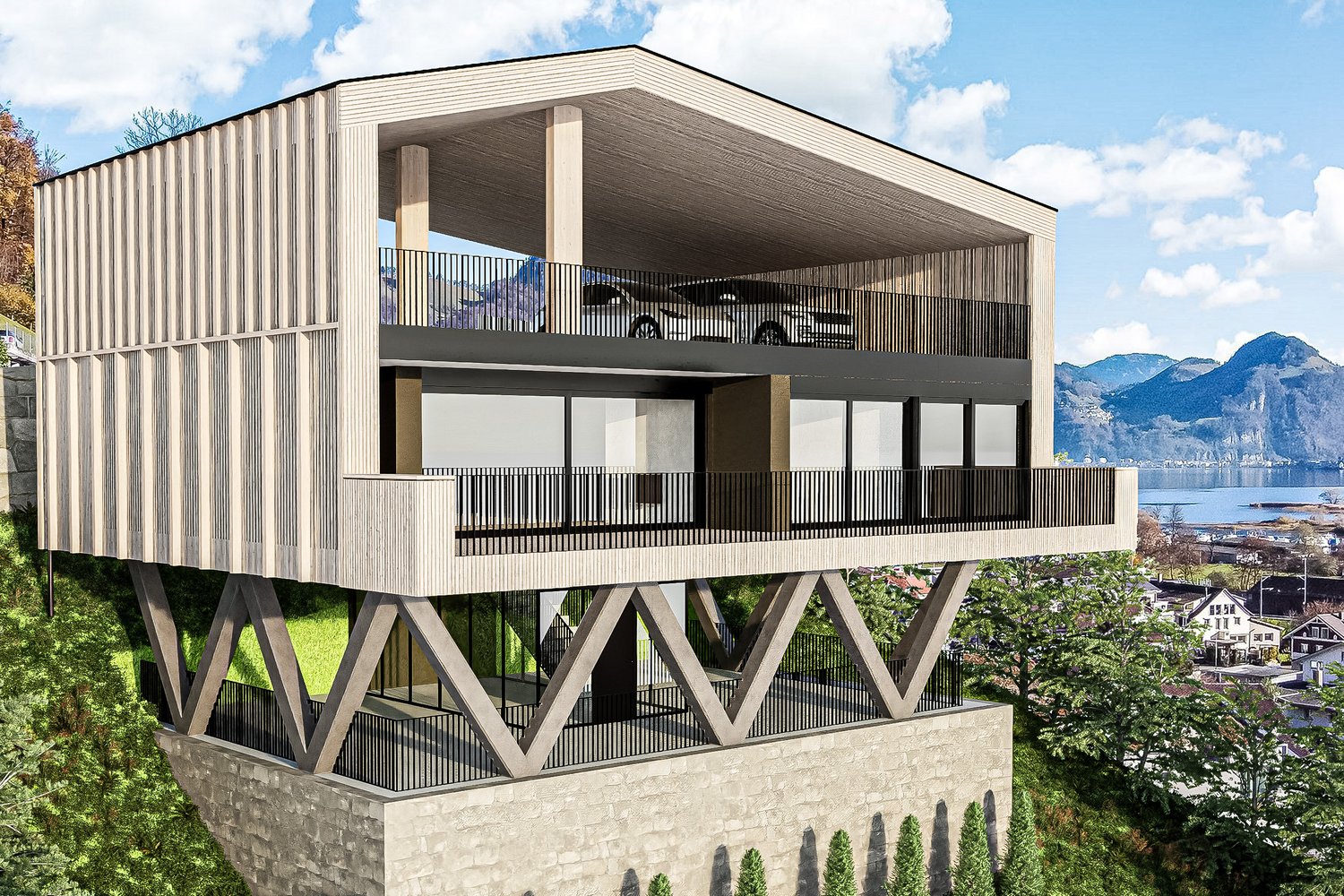 Projekt Einfamilienhaus - Neubau - Frontansicht