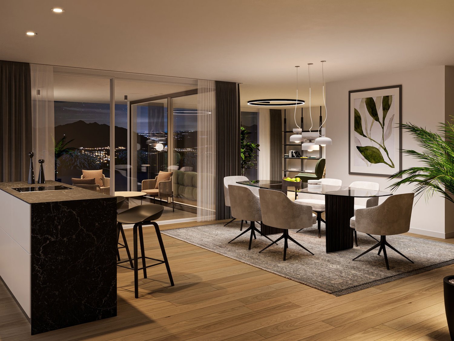 Familienfreundlich Leben im Grünen - «Türle» in Herznach - Innenvisualisierung Essbereich