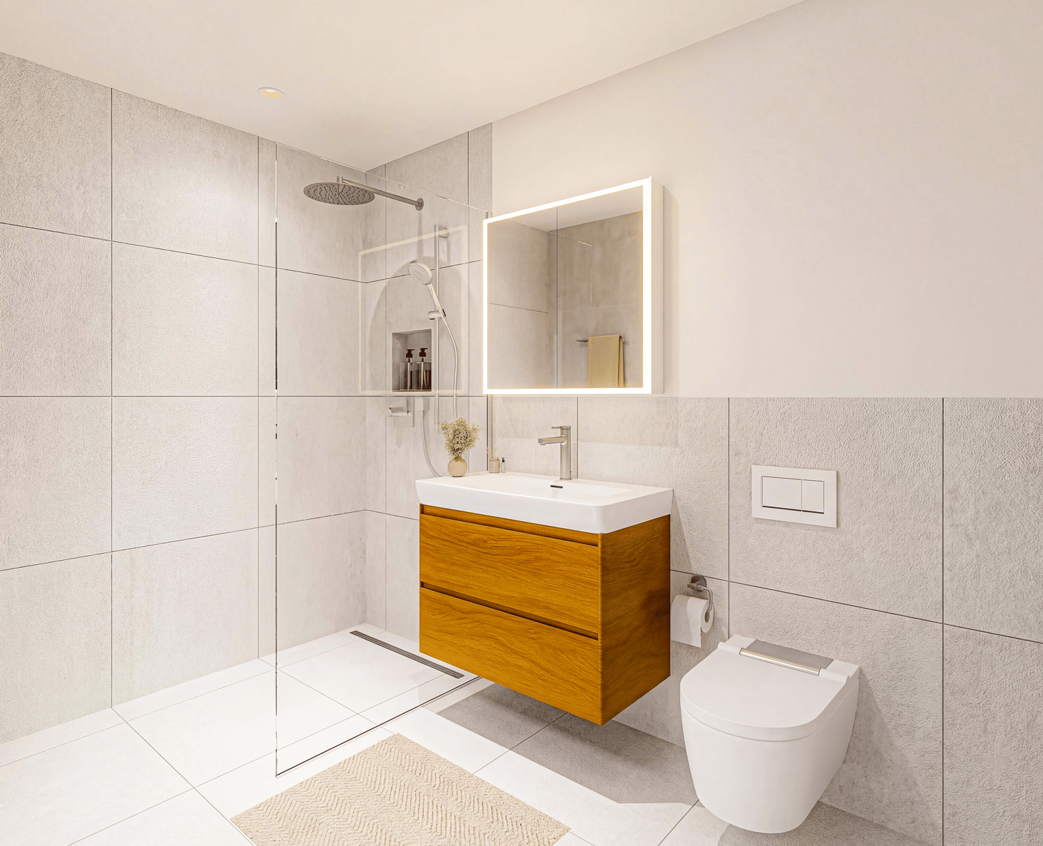 Gartenwohnung mit Atelier - Wohnen über den Dächern von Pratteln - Badezimmer